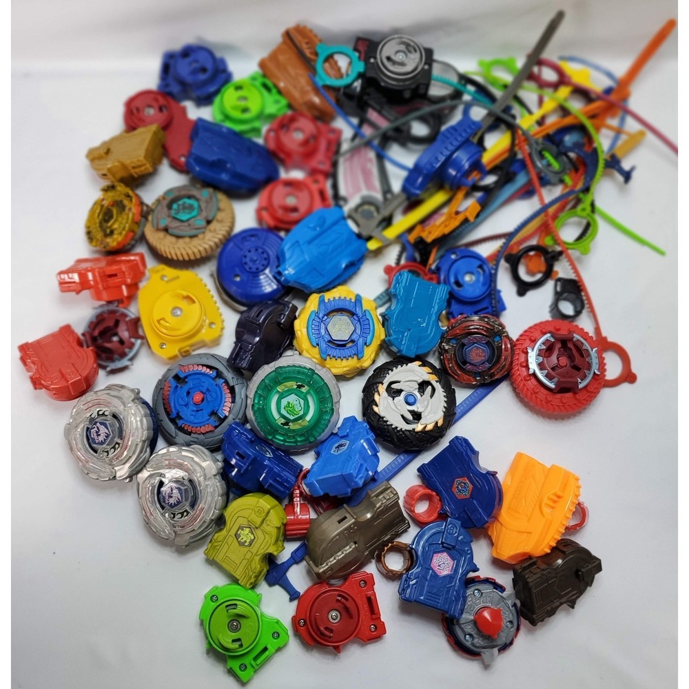 Beyblade Lot of Rare Vintage Beyblades Launchers Pieces Pulls Hasbro Tomy